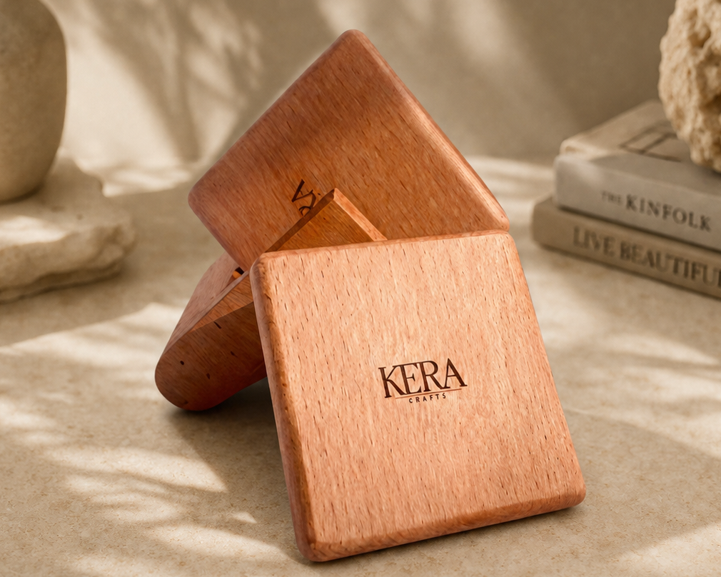 Square Wooden Coasters Set