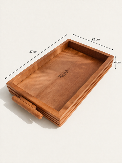 Wooden Serving Tray Set - 3 Pcs