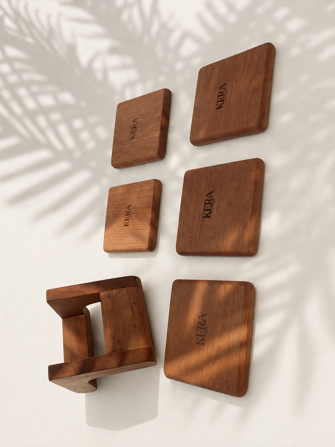 Square Wooden Coasters Set